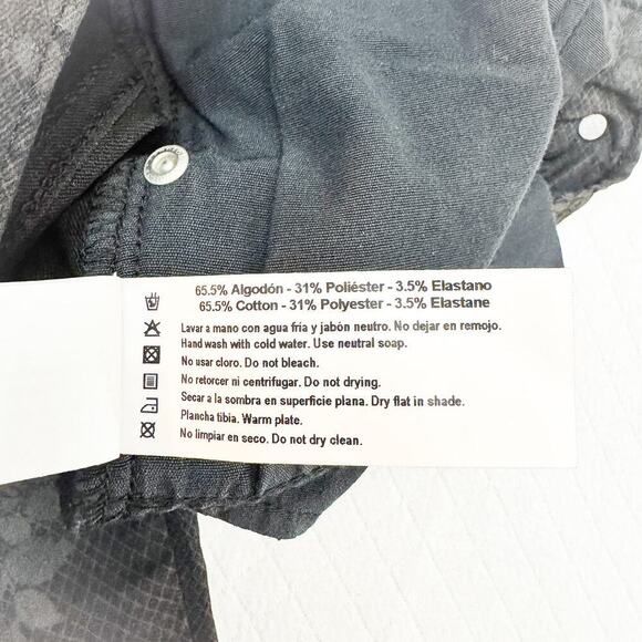 Paula Cahen D'Anvers Jeans Chupin Alto Leather Patterned Denim Size 32 - Picture 9 of 12